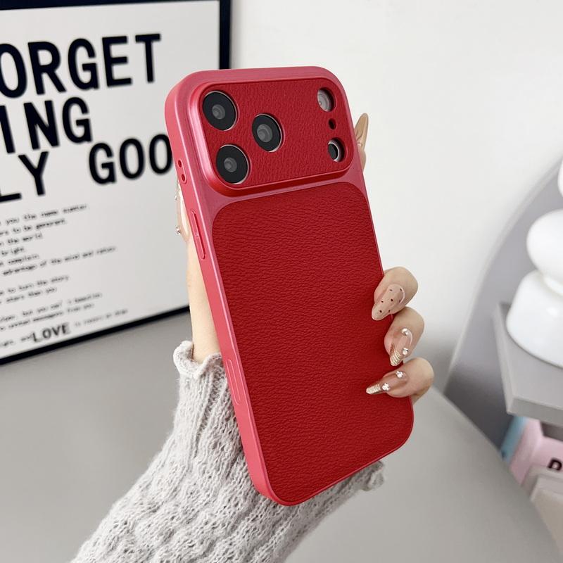 For iPhone 17 Pro Max Case Luxury Hybrid PC+PU Leather Matte Anti-skid Back Phone Cover Case For iPhone 16 15 14 13 Pro Max