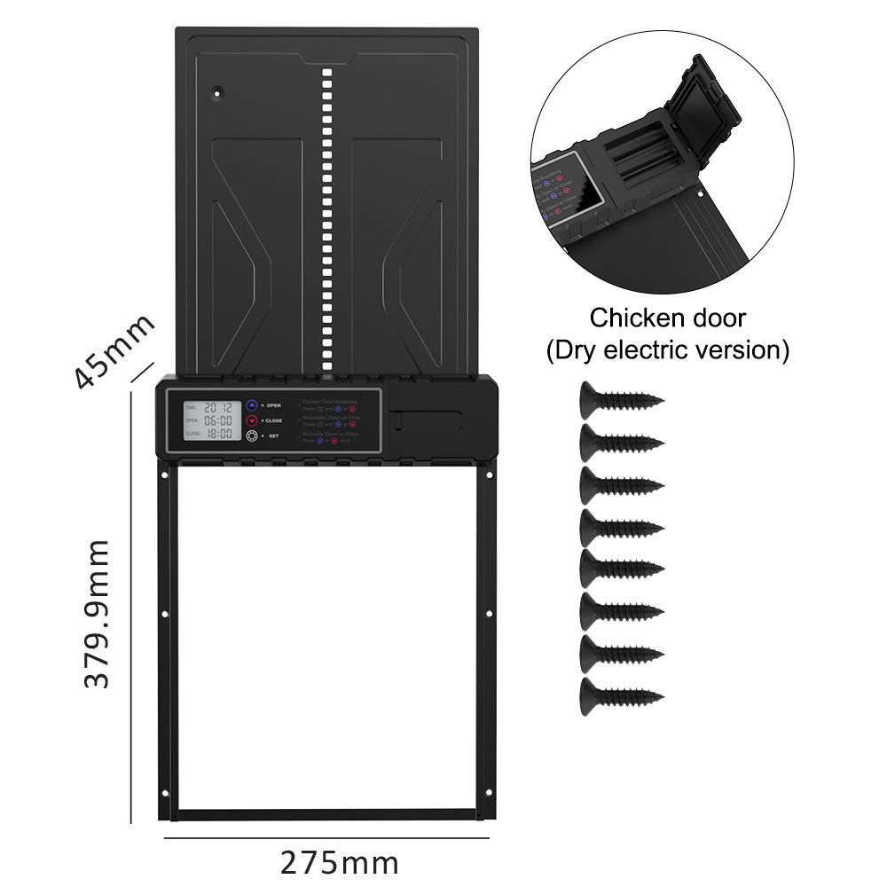 Автоматическая индукционная дверь для курятника с таймером, из алюминиевого сплава, с дисплеем, солнечная, электрическая дверь для курятника, товары для домашних животных
