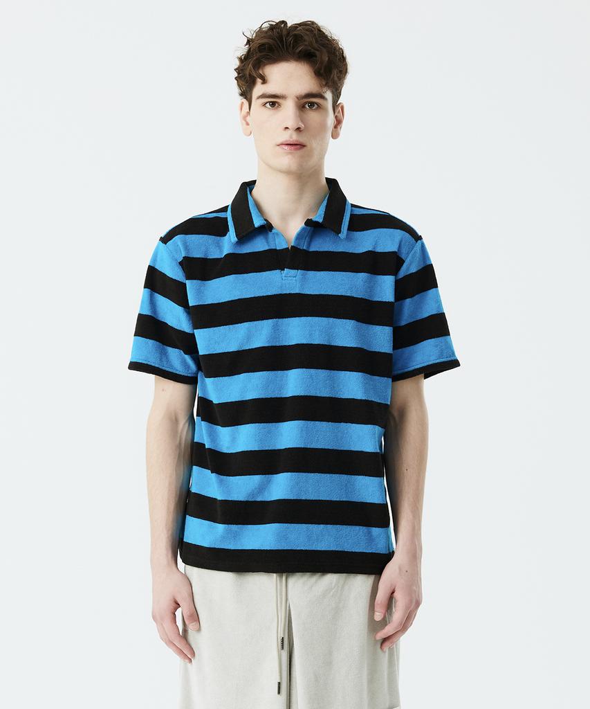 ZAKOPANE Happy Terry Polo Shirt_Stripe Blue