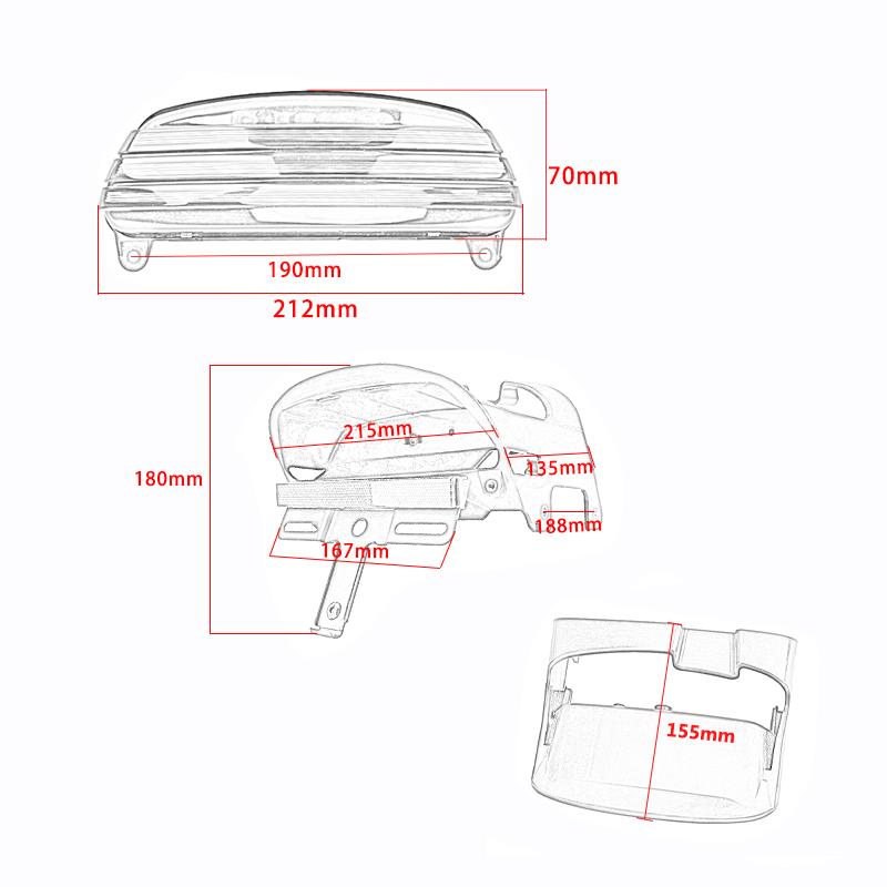 For Harley Davidson Dyna Fat Bob FXDF 2008 2009 2010-UP Motorcycle Tri-Bar Mudguard LED Tail Light Brake Lights Turn Signal Lamp