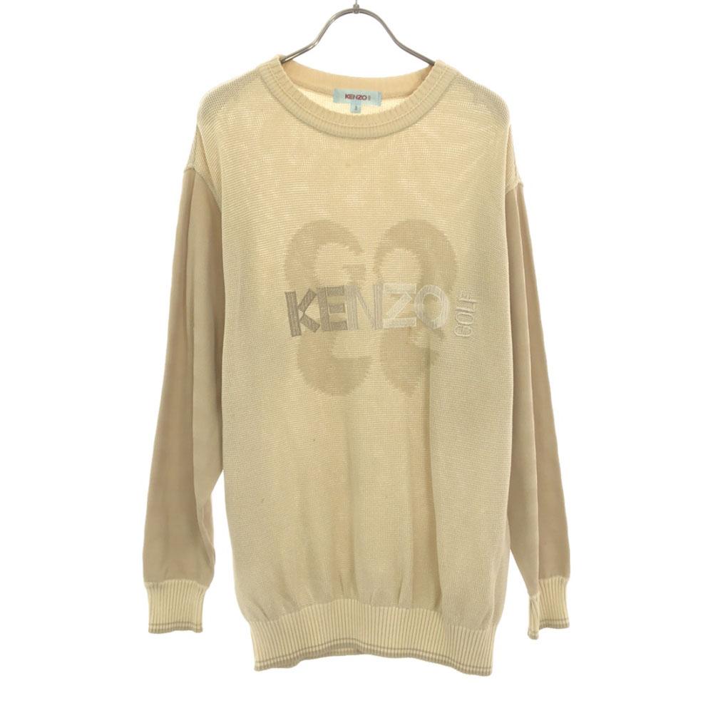 

KENZO made in Japan embroidery golf Long sleeve knit 3 beige sweater Men s Used