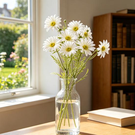 Artificial Flowers Simulation Chrysanthemum Realistic Appearance Faux Flowers Reusable No Maintenance No Fading Artificial Blooms for Living Room