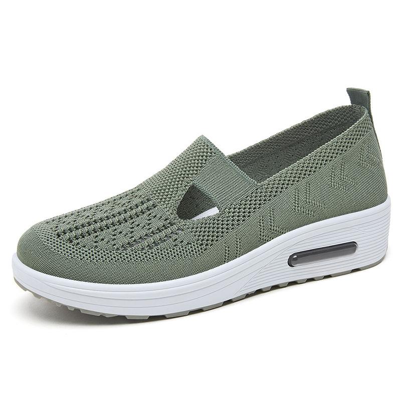 Women's Knitted Mesh Flats Shoes Breathable Slip on Shoes Casual Ballet Flats Comfortable Walking Shoes for Women Lightweight Dressy Work Loafer Shoes