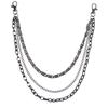 European & American Hip Hop Multi-Layer Gun Black Metal Waist & Pant Chain