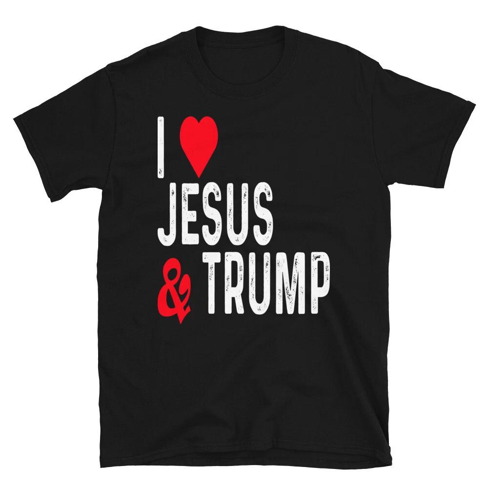 I LOVE JESUS AND TRUMP Political T-Shirt XL