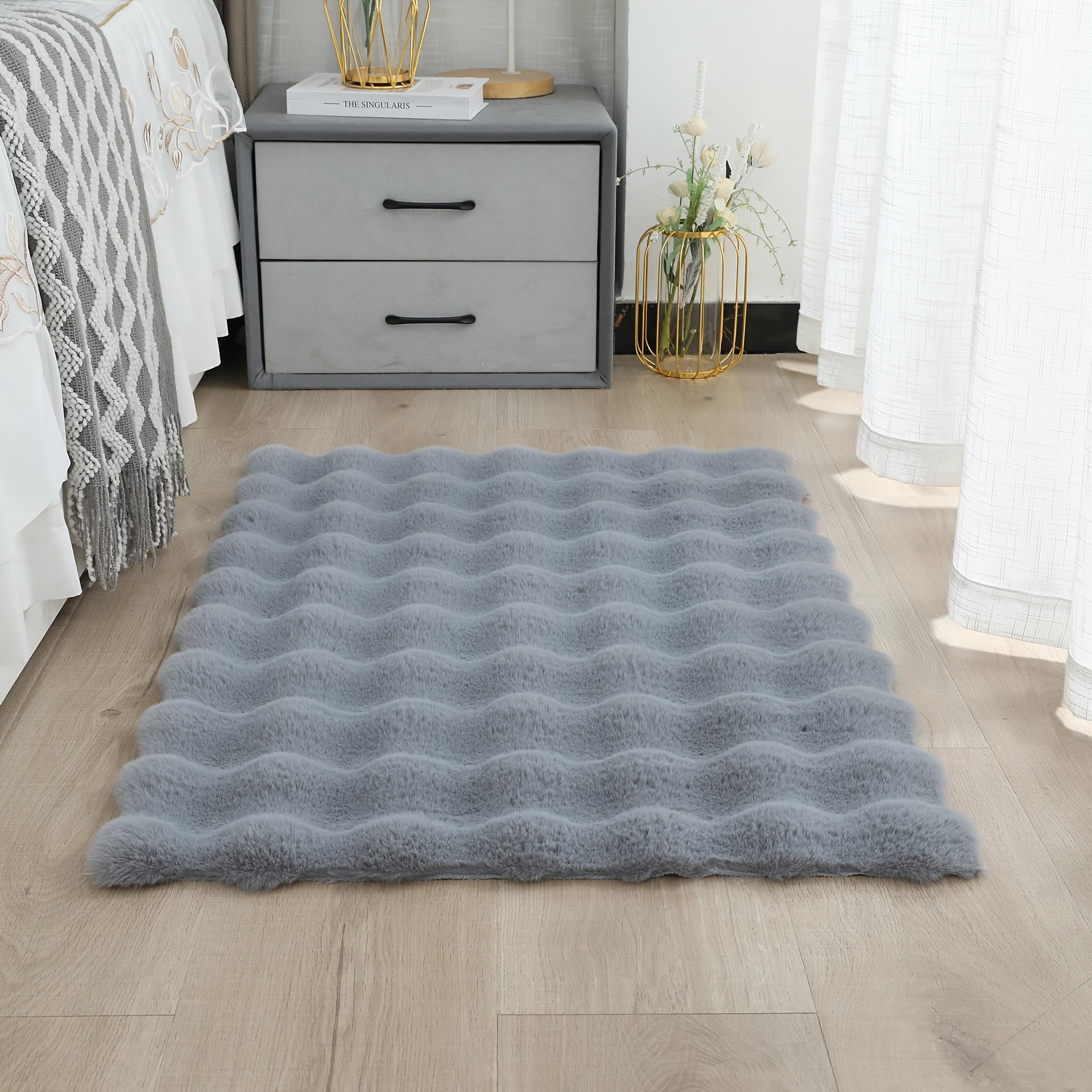 

Плюшевый кремовый коврик шаги - Мягкий, пушистый и нескользящий для декора спальни или гостиной, низкий ворс с резиновой основой, идеально подходит для уютных пространств 60*100cm