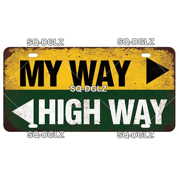 SQ-DGLZ Warning Beware Of License Plate WIFI Tin Sign State Wall Decoration Metal Sign Home Decor Painting Plaques Art Poster
