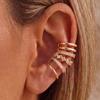 IF ME 3 PCS Gold Plated Ear Cuff Set For Women No Piercing Crystal Double Layer Minimalist Zircon Stackable Ear Clips Jewelry Gifts