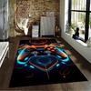 Gaming Controller Design Carpet with Neon Orange and Blue Glow Suitable for Use As an Anti-slip for Living Room Bedroom Sofas