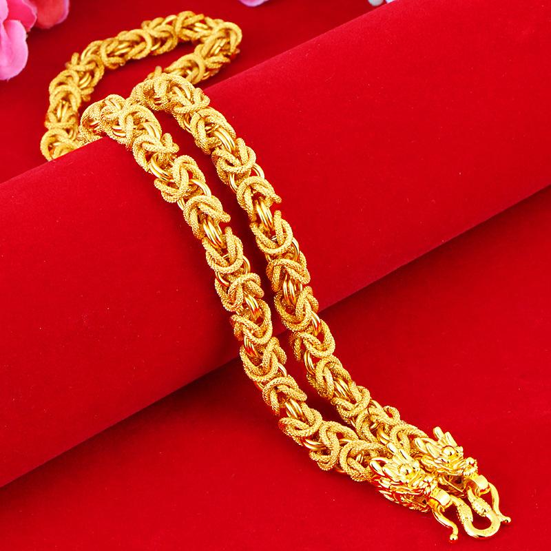 Men's Cloth Pattern Dragon Head Necklace Imitation Domineering Fashion