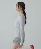 Apeijeu Boat-Neck Striped T-Shirts(White)