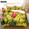 Pink Flowers Queen Bedding Set Duvet Cover Set Kids Bedding Digital Printing Bed Linen King Size Duvet Cover Set Bedding Set