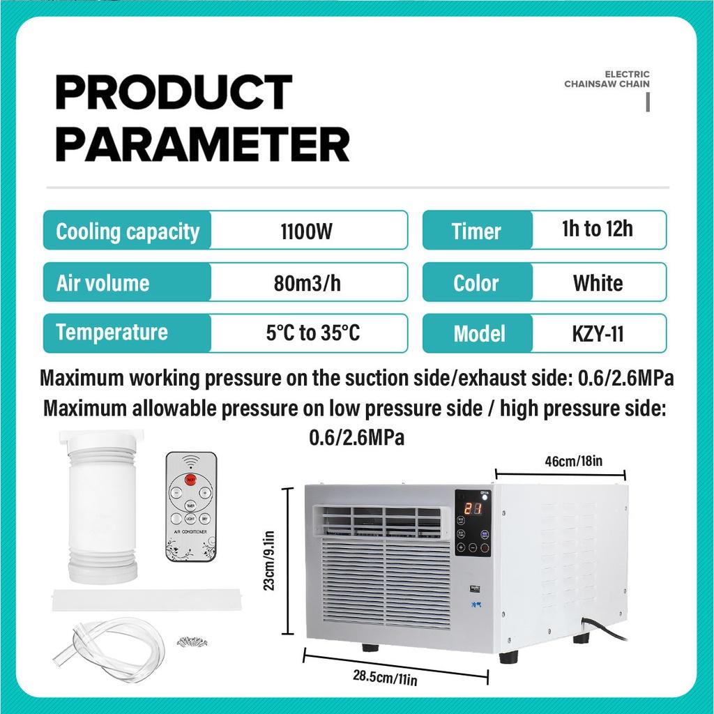 Smart Remote Control Energy Saving Dehumidification Air Conditioner Portable Small Air Conditioner Bedroom Air Cooler 18x11x9.1in