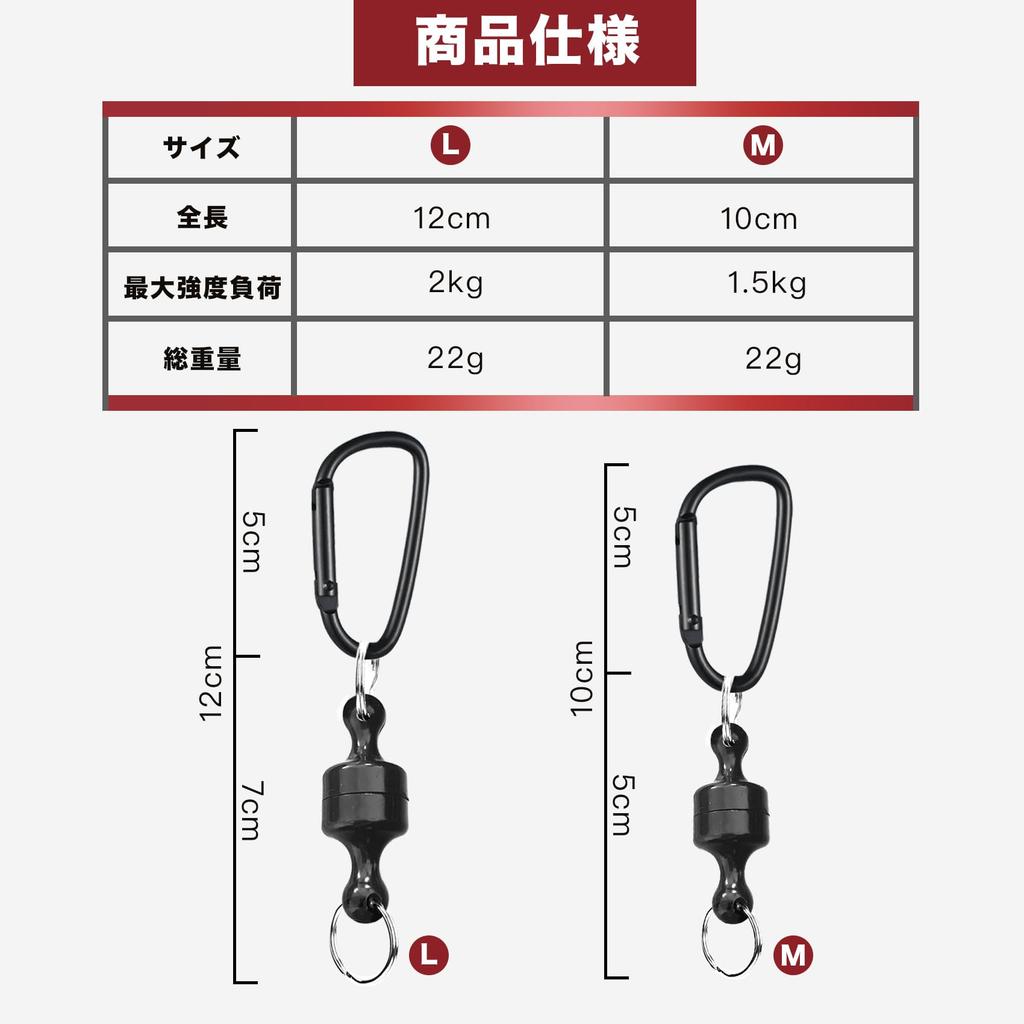 NKAKTSU Magnetic Releaser Set of 3 Strong Magnet Carabiner Hanging