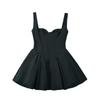European & American Style 2025 Autumn Solid Color Slim Fit Mini Skirt with Spaghetti Straps & Waist-cinching Design