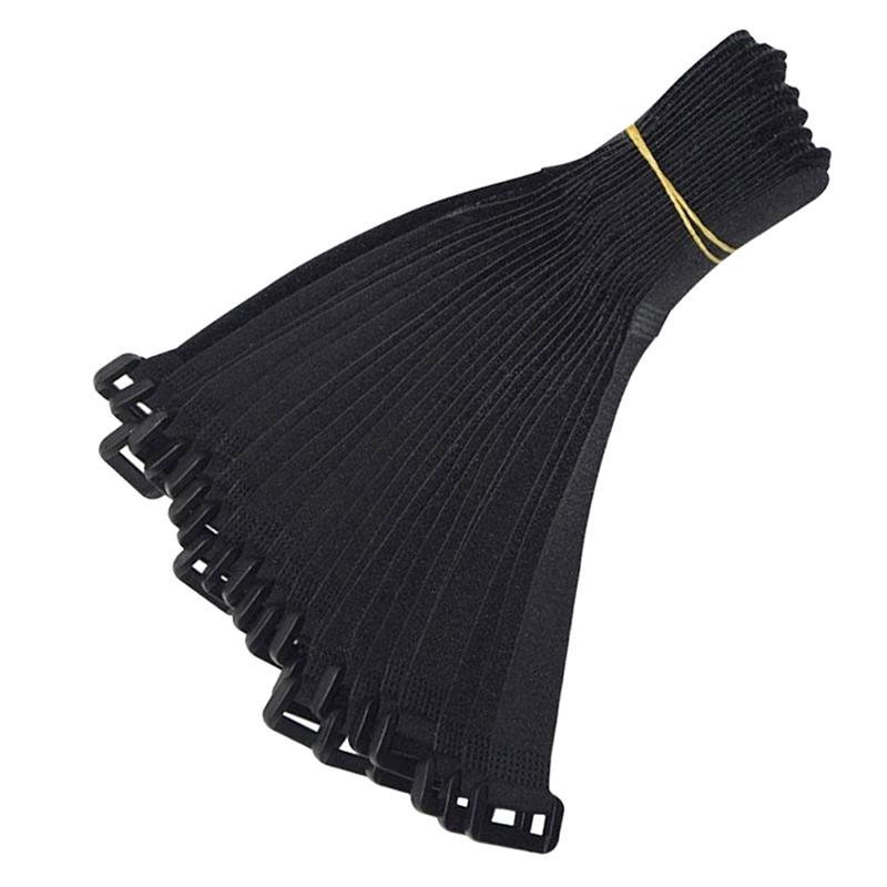 10 Pc 2*20Cm Reusable Fastening Bike Tie Nylon Hook & Loop Durable Multil Purpose Self-Adhesive High Quality Strap Cable Ties