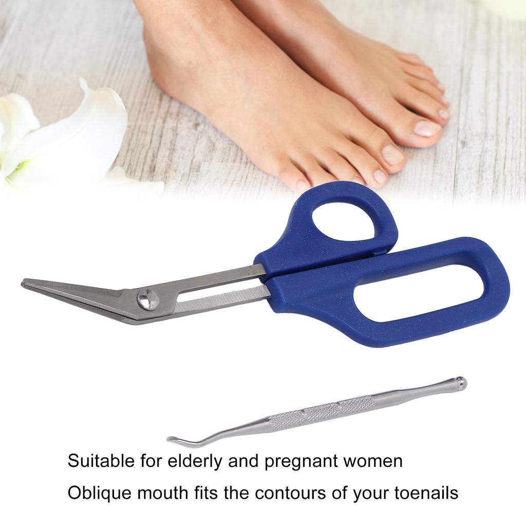 Ergonomische Zehennagelschere mit Griff, Zehennagelknipser, Feile für eingewachsene Zehennägel für ältere Schwangere