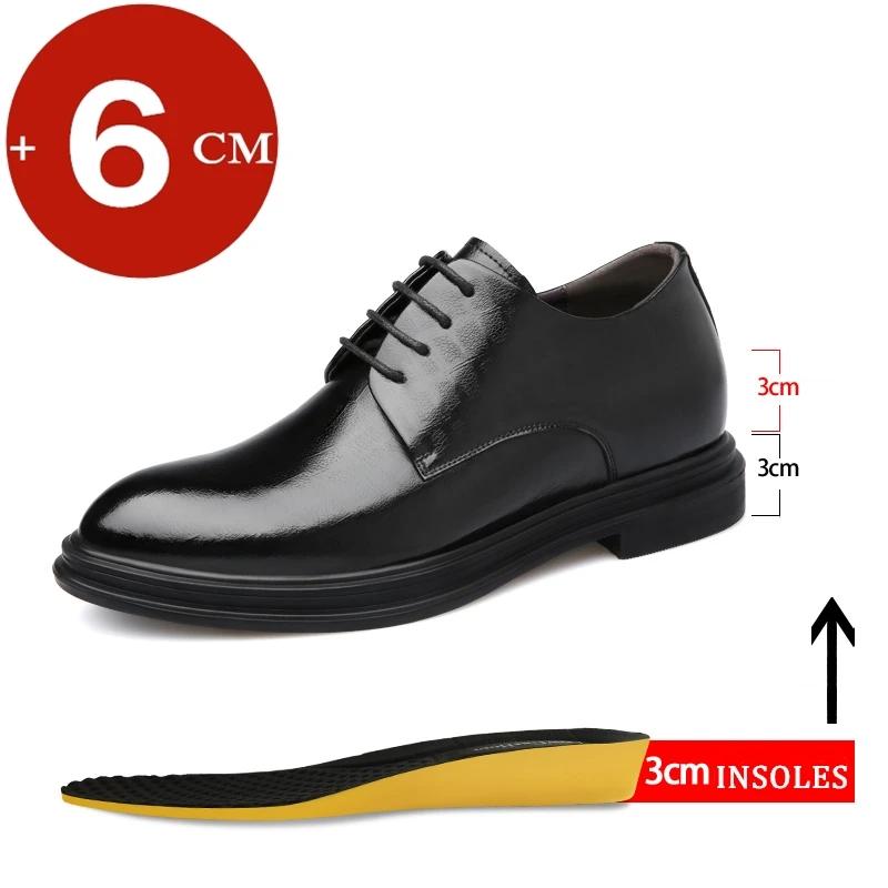 Elevator Shoes Men Dress Shoes 3/6/8 Cm Men Formal Shoes Winter/Spring Classic Business Luxury Men Oxfords Footwear Suit