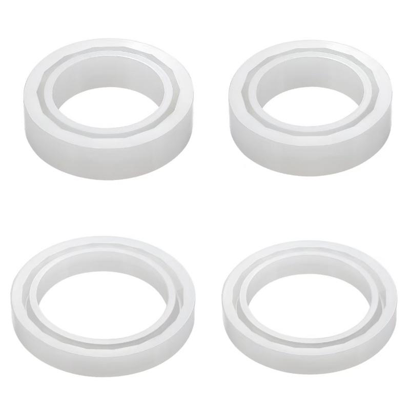 

Набор из 4 силиконовых форм для изготовления украшений своими руками - формы в виде бриллианта, круглые и широкие браслеты, набор инструментов для литья эпоксидной смолы с пипеткой, 56 мм и 62 мм 4pcs