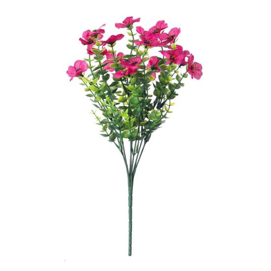 

5Pcs Artificial Violet Flower with Green Leaves 7 Fork Fake Silk Flower Stem Home Office Wedding Party Indoor Outdoor Faux Bloom Table Centerpiece розы красного