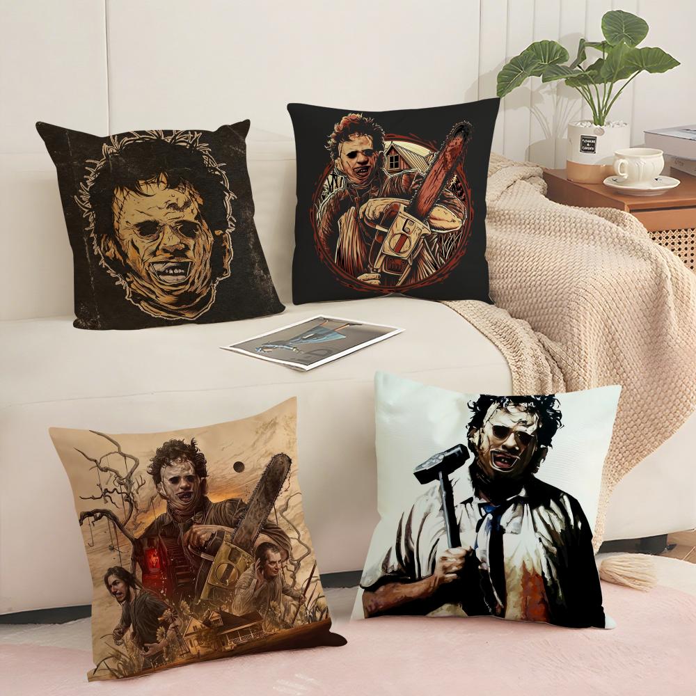 S-Saw Massacre Cushion Cover Soft Short Plush Pillow Cover Smooth Cozy Texture Aesthetic Cushion Case Home Decor