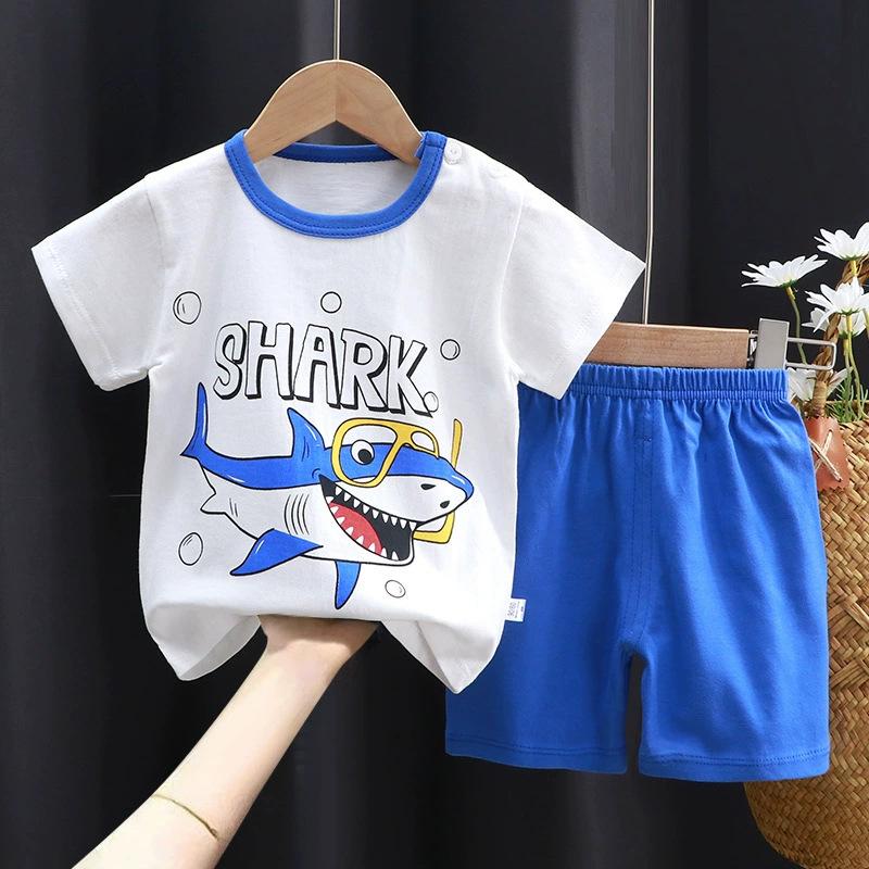 Children's Cotton T-shirt Set - Summer Boys' Casual Short-sleeved Shorts 2-piece Set