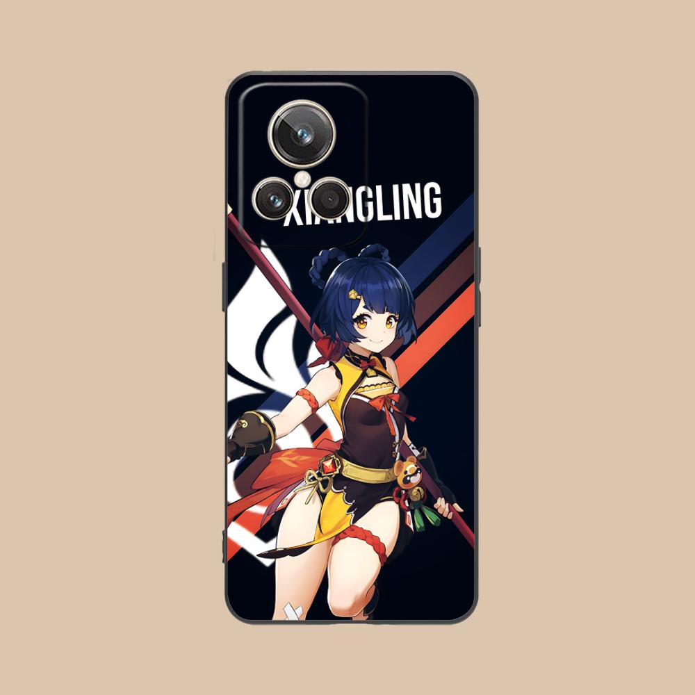 Game GI Xiangling Matte TPU Mobile Phone Case for Realme 15 14 13 12 11 10 9 Pro Plus T I Lite 5G Colorful Printing Cover