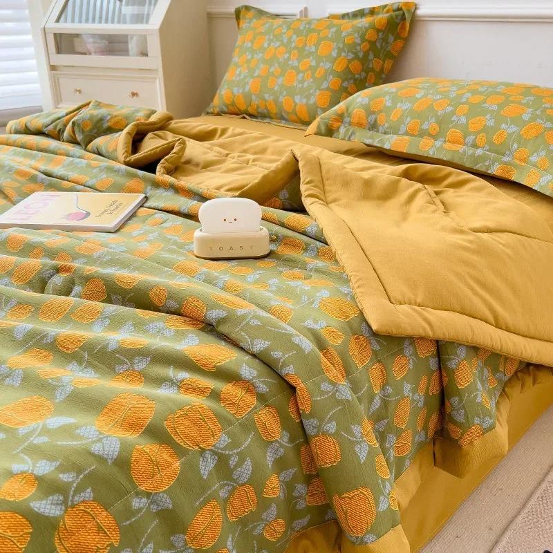 100% Cotone Estivo Trapunta Estiva Queen Rinfrescante Double-face Liscia Coperta Rinfrescante in Seta Ghiaccio Estiva Piumone Estivo