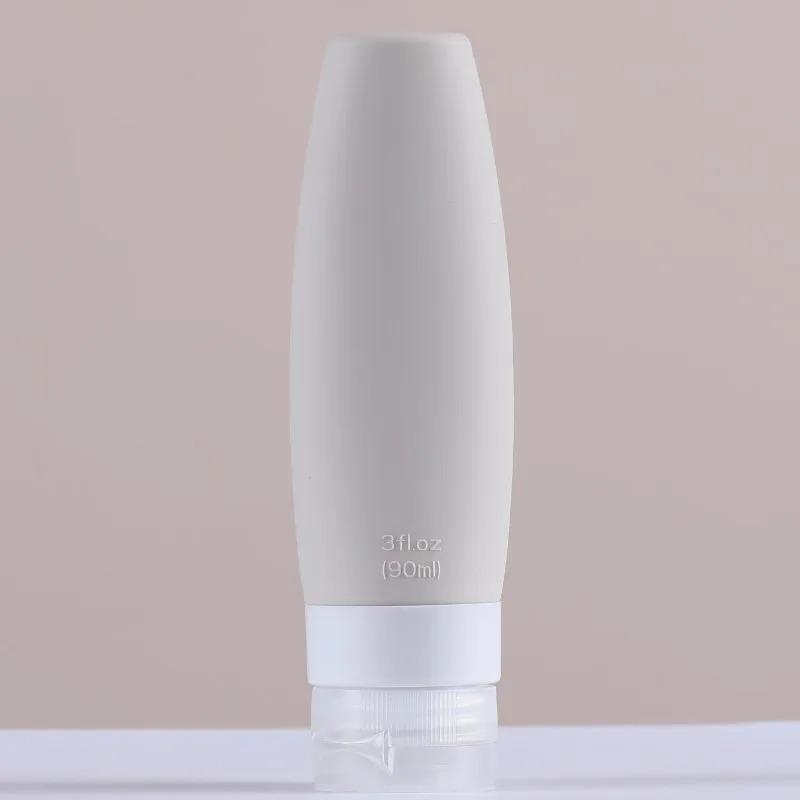60/90ml Flacone da Viaggio Portatile in Silicone Contenitore per Liquidi Vuoto Ricaricabile Confezione Lozione Punti Contenitore Shampoo Crema Viaggio