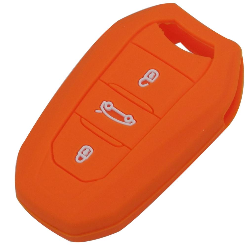 Jingyuqin 3Buttons Silicone Key Case Cover For Peugeot 508 301 2008 3008 4008 407 408 Citroen C5 C6 C4L CACTUS C3XR DS Smart Key