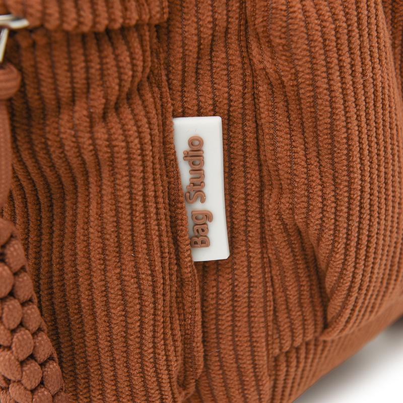 Kordfløyel Skolesekk Dame Ryggsekk Stor Kapasitet Student Reise Ryggsekk