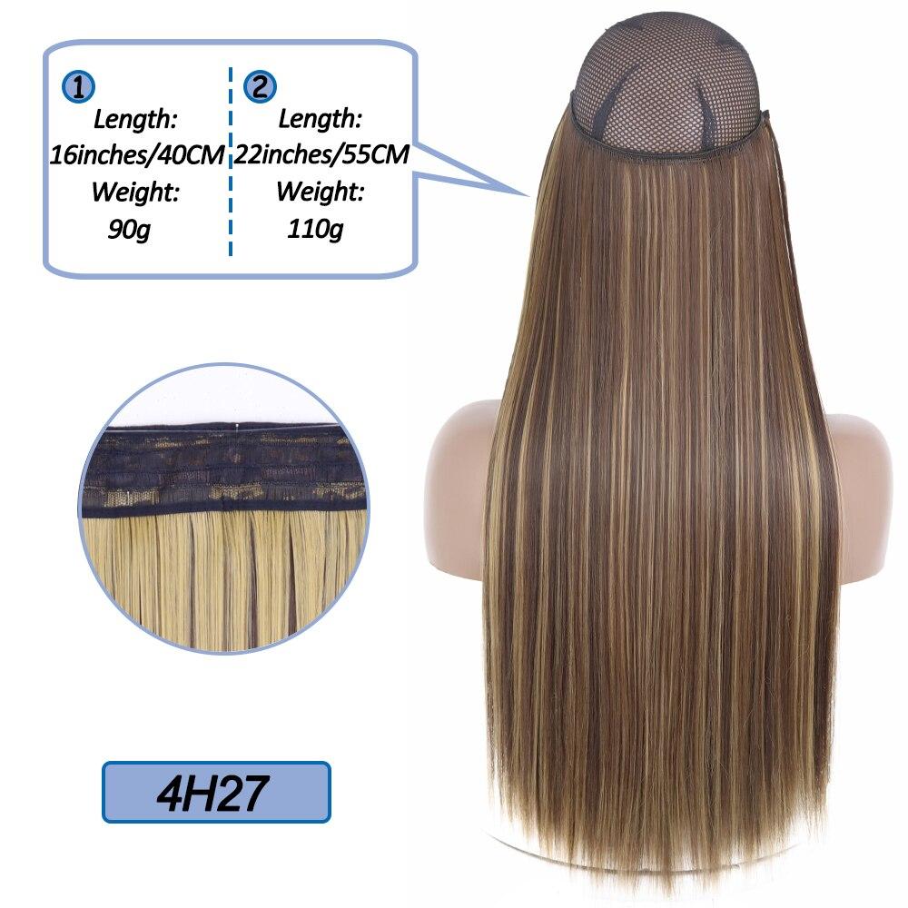 MERISIHAIR No Clips In Natural Hidden Secret False Hair Piece Synthetic Hair Extension Long Straight Fish Line Hair Pieces