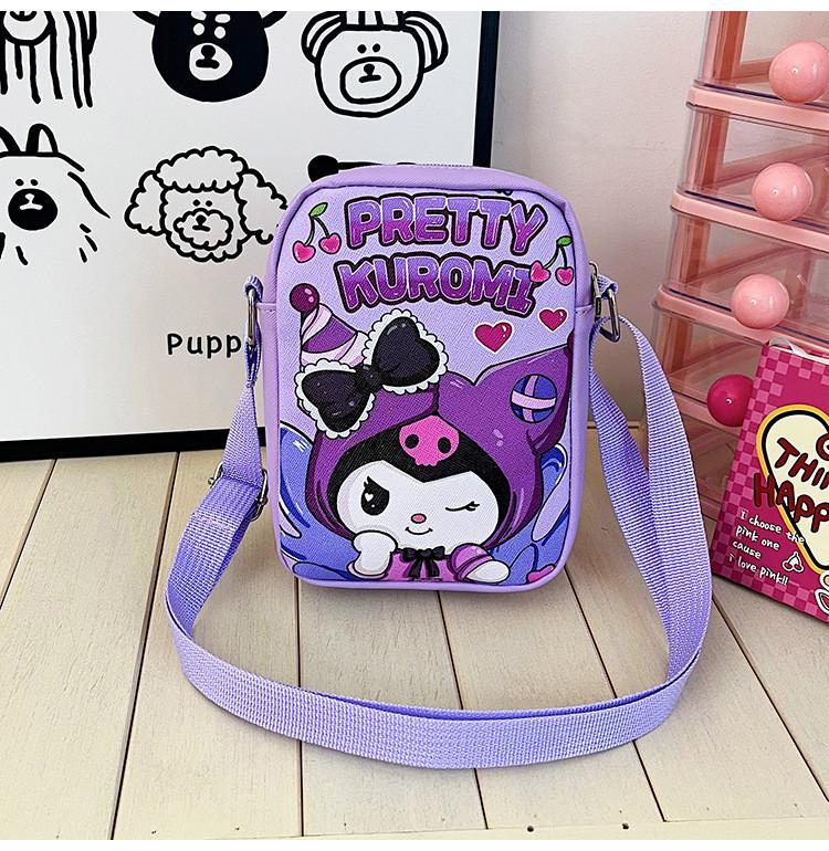 Kids Cartoon Stitch And Kuromi Pu Shoulder Bag For Girls And Boys With Cute Design For Daily Use