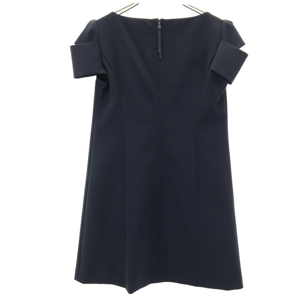 FOXEY NEW YORK Made In Japan Short Sleeve Mini Dress 38 Dark Blue Women Used