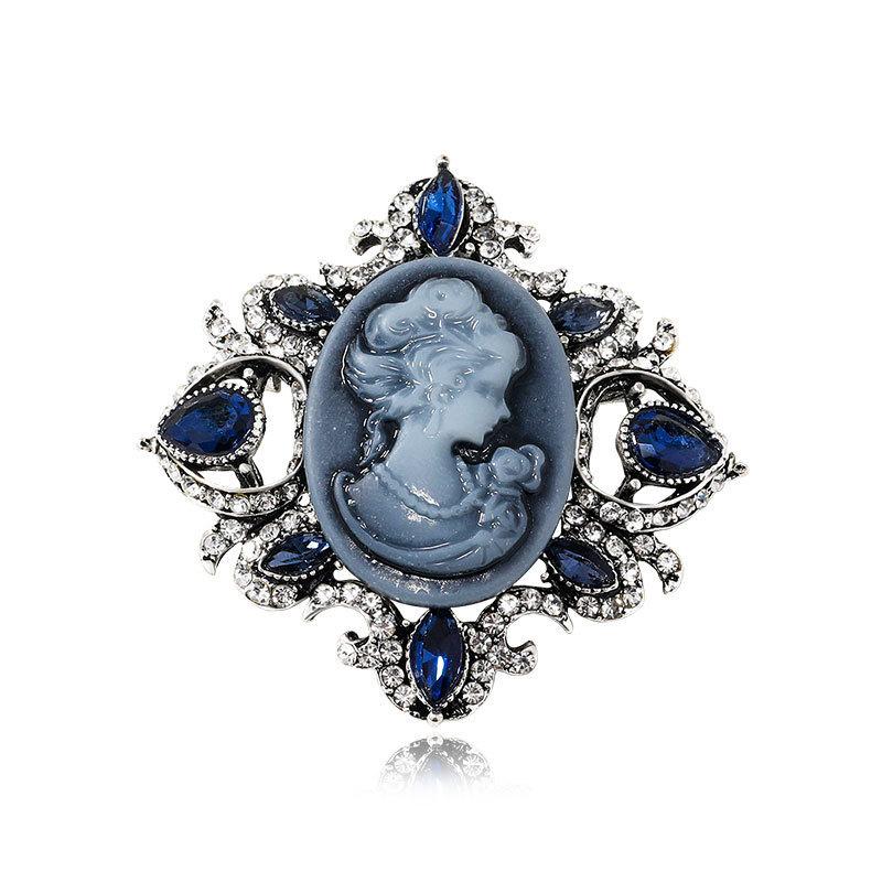 Antiker rechteckiger Strass-Broschen-Pin für Damen Mädchen Vintage Barock Kristall Muschel Perle Viktorianischer Stil Broschen Revers-Pins Hochzeits Schmuck Geschenk