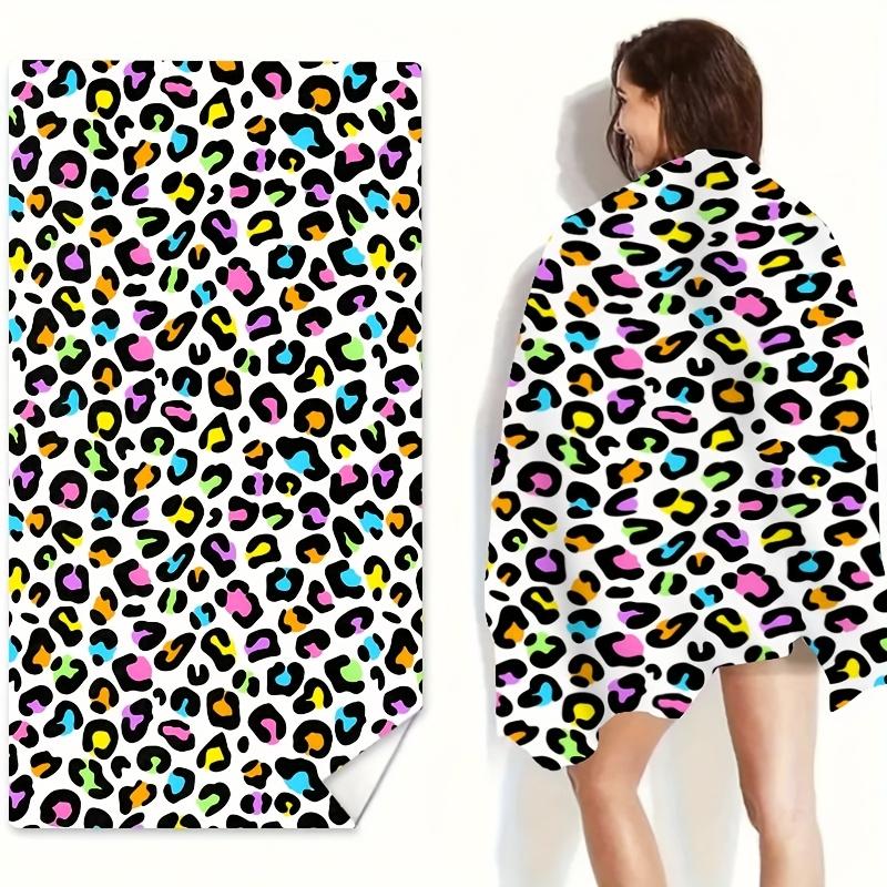 1pc Leopard Beach Towel, Suitable for Seaside Beaches, Swimming Pools,Bathrooms Camping Trips And Yoga Fitness a Versatile Beach