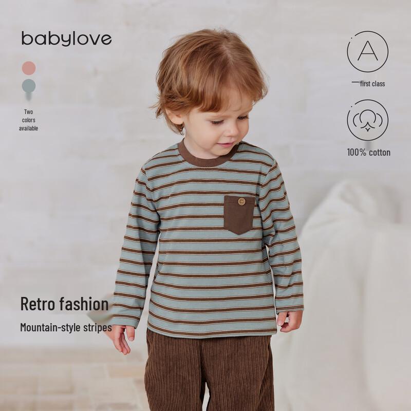 Babylove Unisex Striped Cotton Long-Sleeve T-Shirt 110