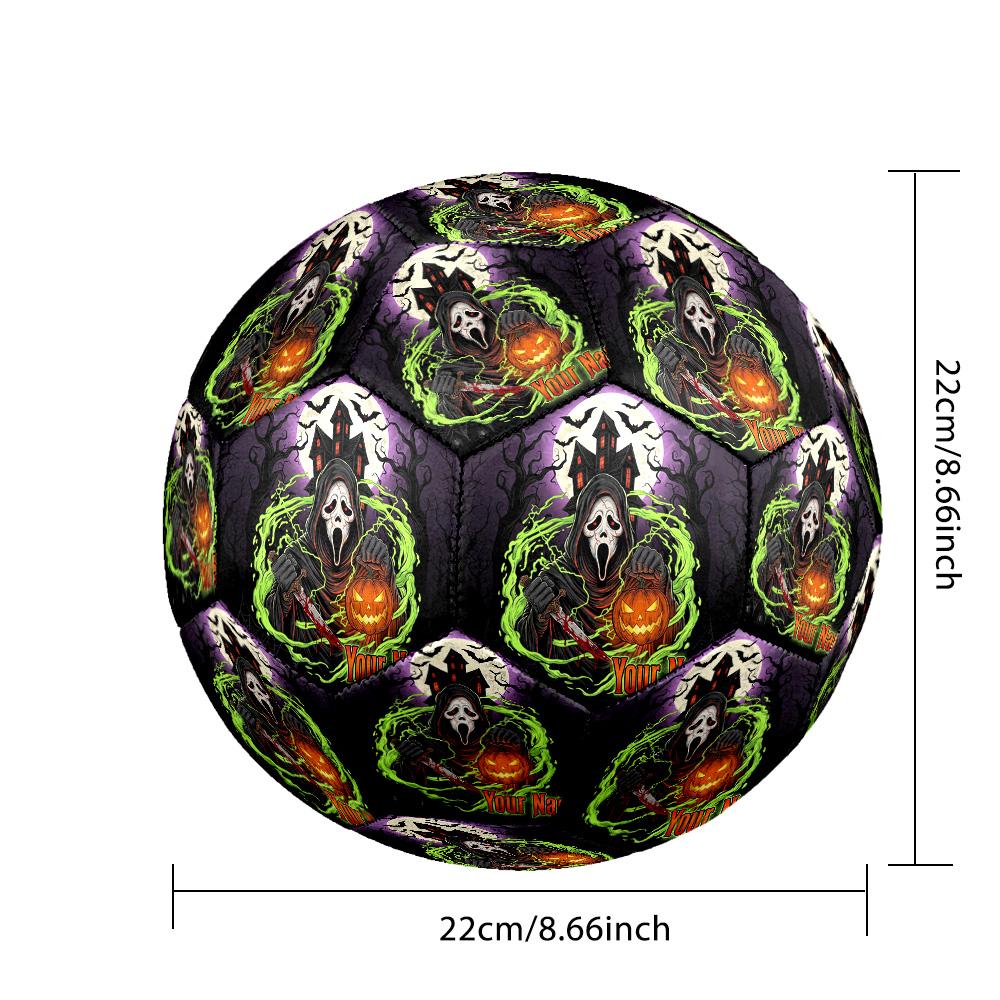 Custom Text Size 5 Soccer Ball, Standard Match Football For OutdoorScream Ghostface