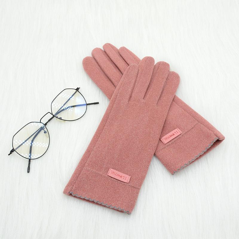 Fashion Lady Gloves Women Winter Vintage Touch Screen Full Finger Cycling Driving Keep Warm Windproof Female Glove Mittens