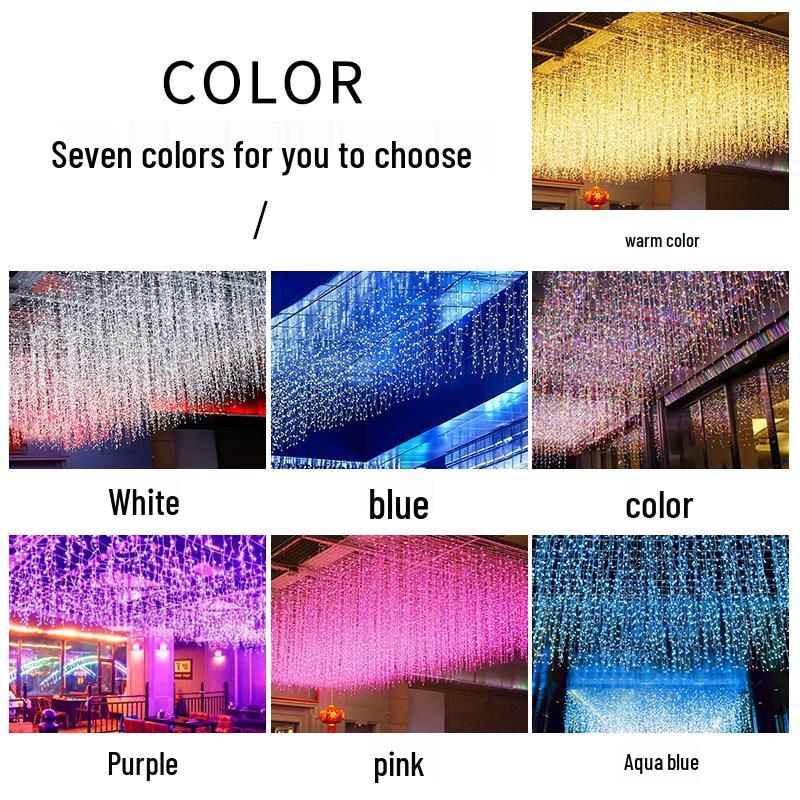 Outdoor LED Waterfall Icicle Lights - Starry Sky, Colorful & Waterproof for Christmas Decoration