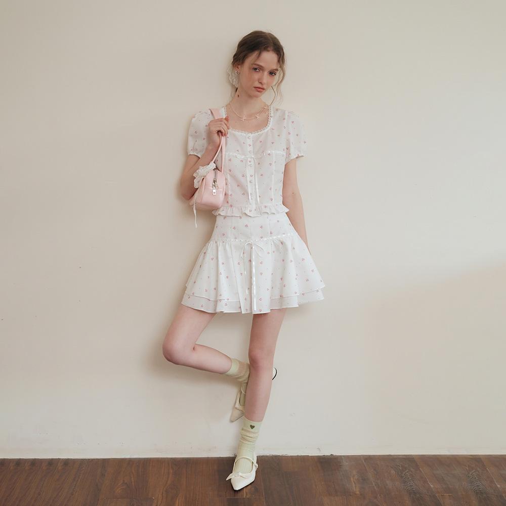 Ceme Adu Cest_Pure Floral Ribbon Layer Skirt