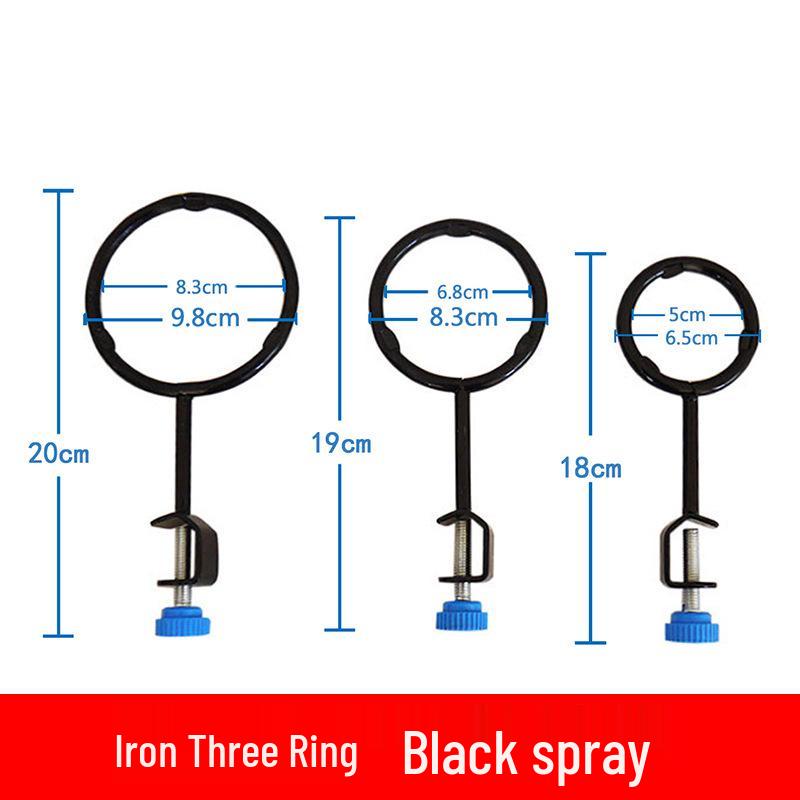 Laboratory Iron Stand Set with Plastic & Metal Butterfly Clip, Square Base, Flask Clamp for Junior High School Chemistry
