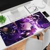 Gaming Mouse Pad Antislip Stitched Edges Purple Anime Girl Artwork Print Keyboard Pad for Gamer Home Office Desk Mat