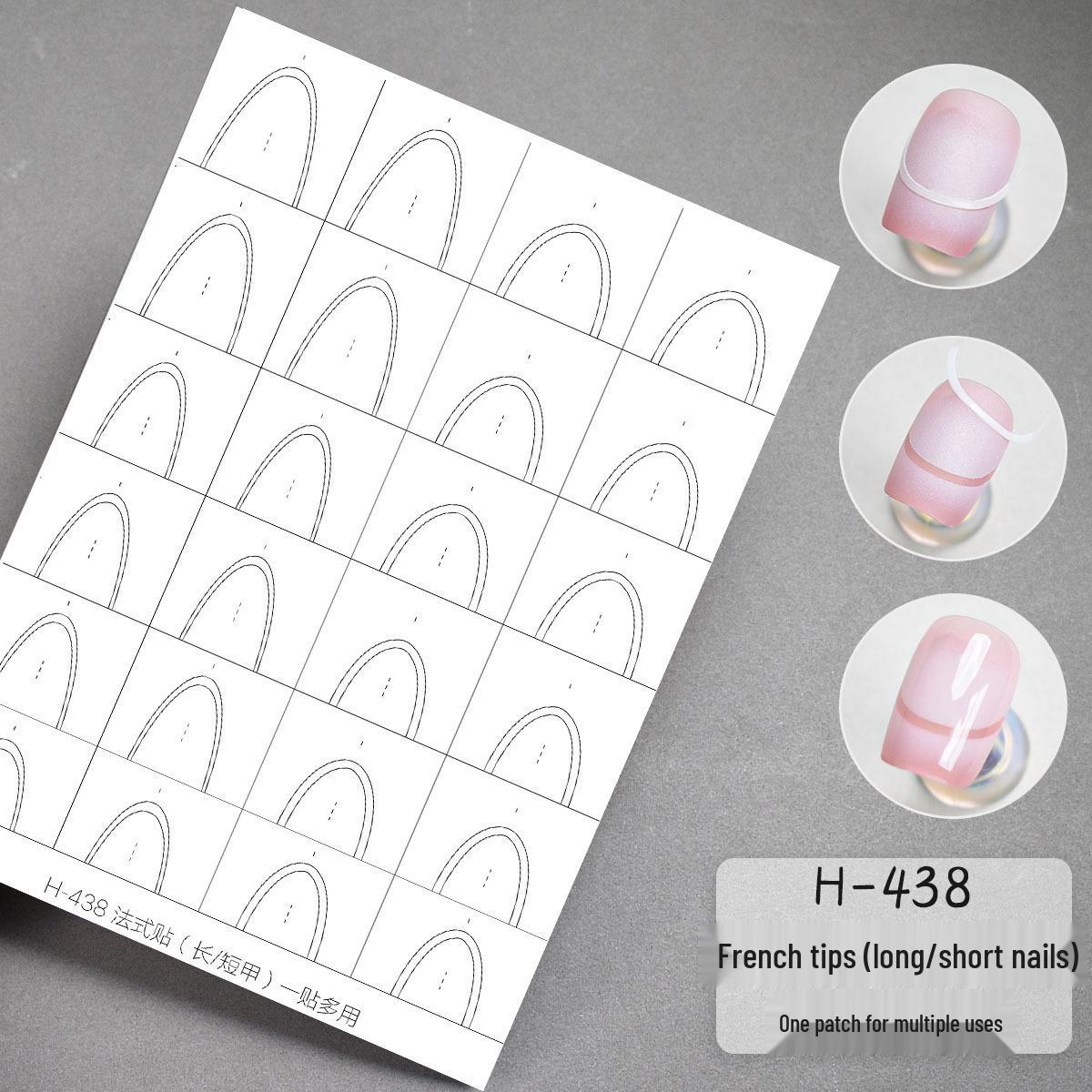 French Hollow Nail Stickers: Transparent, Non-Curl Adhesive for Manicures