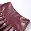 Women's Pleated Leather Skirt Slim Sexy and Fashionable A-line Leather Skirts Trendy New Style