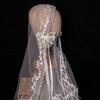 Seethrough Sheer Bridal Veils with Lace Trim French Bowknot Tulle Head Veils For Wedding Ceremonies And Special Occasion