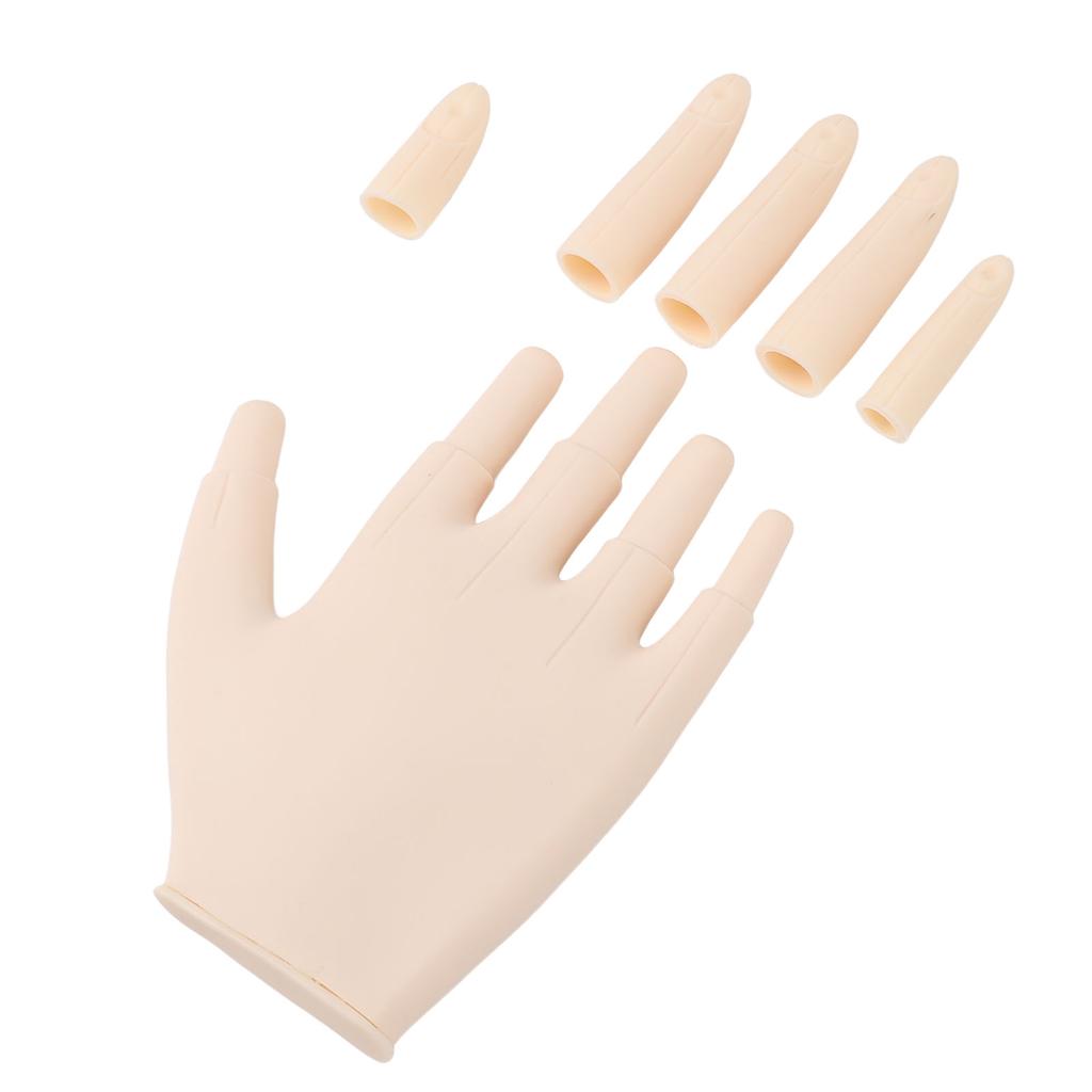 Practice Hand for Acrylic Nails Soft Rubber Flexible Fingers Movable Joints Nail Art Hand Nail Train