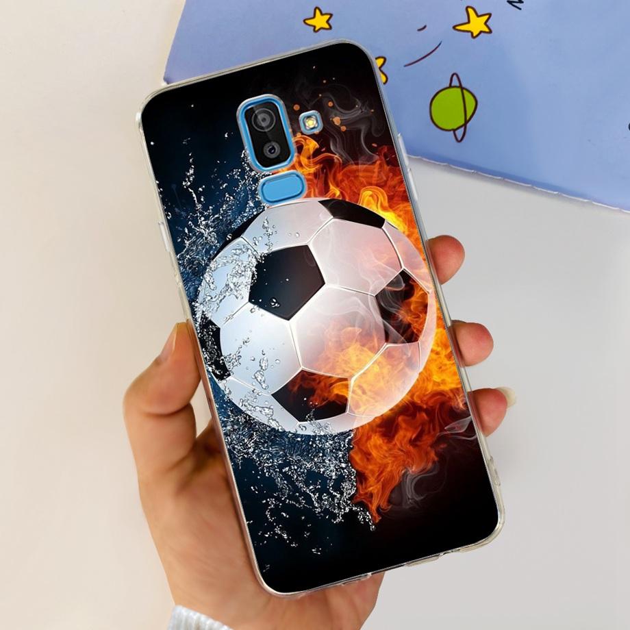 Funda Coque For Samsung Galaxy J8 J810F Cover Case Cartoon Cat Skull Back Shell For Samsung J8 2018 Soft Clear Silicone TPU Capa