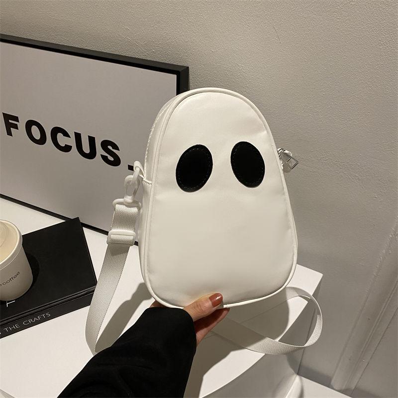 

Японская Харадзюку нишевая личность призрак смешная милая сумка-мессенджер женская ins мультяшная сумка для мобильного телефона белый