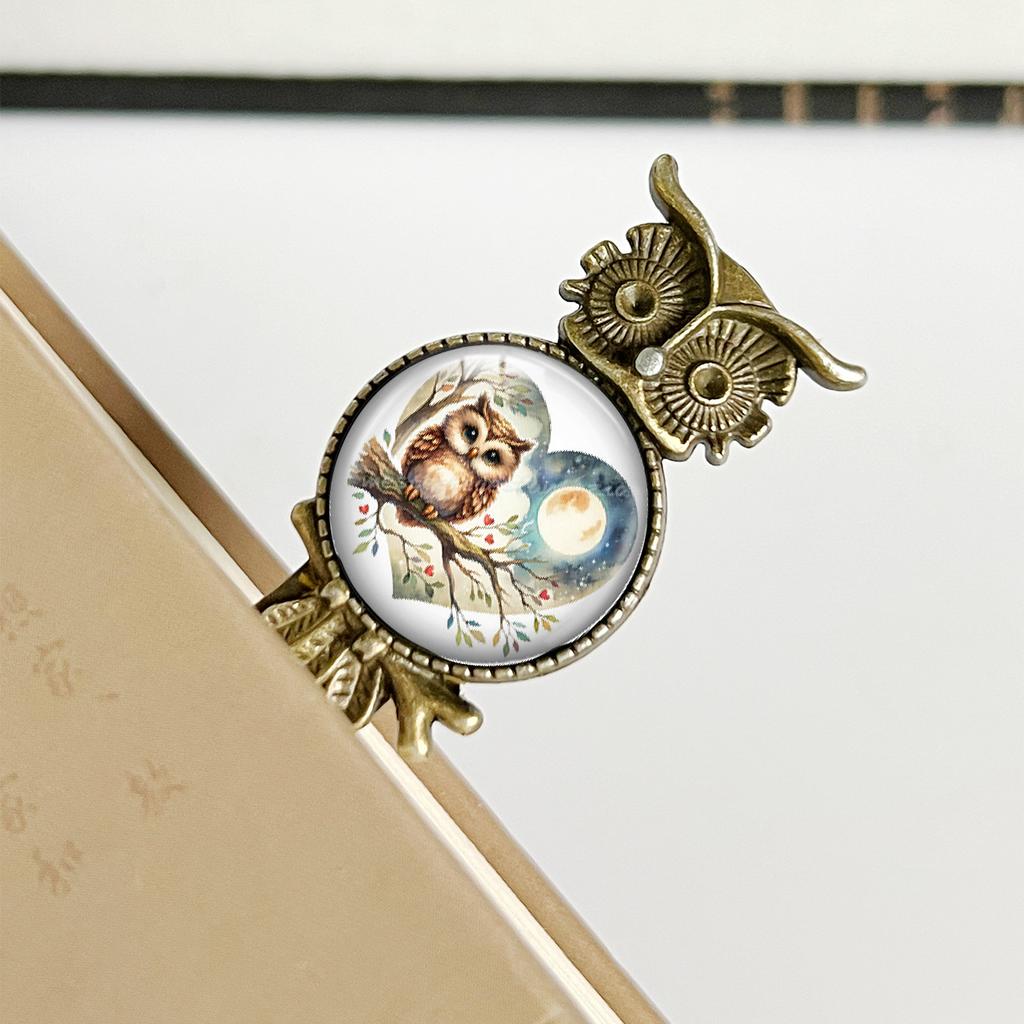Gothic-Style Owl Bookmark with A Watercolor Owl Pattern - Metallic Texture Book Page Holder, Reading Bookmark Gift, Suitable for Books, Bookshelves